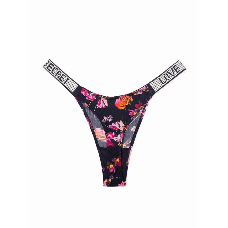 4pcs Rhinestone Letter Low Waist Stretchy Women's Sports Panties, Lingerie & Underwear